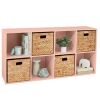8-Cube Bookshelf, 11in Storage Display w/ Removable Panels, Customizable - Thumbnail 1