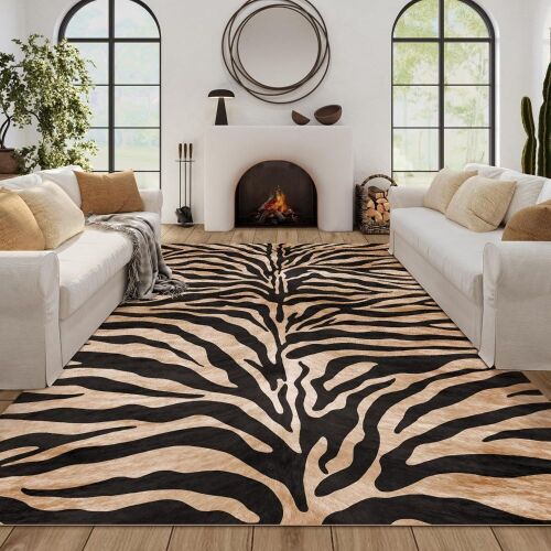 Zebra Print Rug, 8 x 10 - Lot 696
