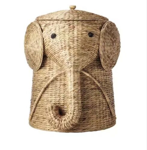 Home Decorators Collection Elephant Natural Woven Basket with Lid (18" W) - Lot 726JF