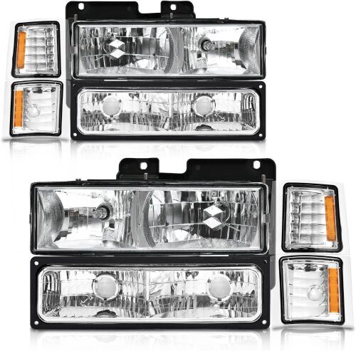 Headlights Assembly for 1994-1998 Chevy Silverado/Tahoe/Suburban/C10 - Lot 755