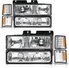 Headlights Assembly for 1994-1998 Chevy Silverado/Tahoe/Suburban/C10 - Thumbnail 1
