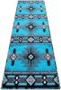 Masada Rugs, Southwest Native American Design Turquoise Runner Rug, 2' x 7' - Thumbnail 1