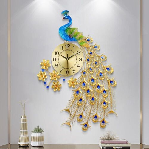 Metal Peacock Wall Clock 31.5 inch - Lot 786
