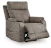 Signature Design By Ashley Crestmeade Gray Faux Leather Standard (No Motion) Recliner with Power Lift, Storage & Remote Control - Thumbnail 1