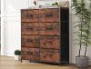 WONDER COMFORT Stylish Rust Brown 8 Drawer 11.8 in. Wide Chest of Drawers - Thumbnail 1