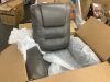Nestfair Gray 360° Swivel and Rocking PU Manual Recliner Chair with Wide Armrest - Thumbnail 2