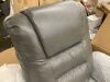 Nestfair Gray 360° Swivel and Rocking PU Manual Recliner Chair with Wide Armrest - Thumbnail 4