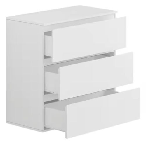 FUFU&GAGA 3-Drawer White Wood Chest of Drawers 30 in. W x 32 in. H x 16 in. D - Lot 78JF