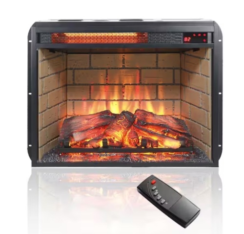 Kadehome 23 in. W 5000BTU Infrared Quartz Recessed Electric Fireplace Insert with Overheat Protection, Timer Setting - Lot 30JF