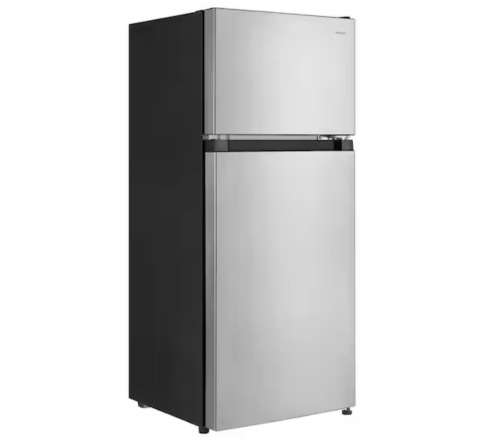 Vissani 4.5 cu. ft. 2-Door Mini Refrigerator in Platinum Steel with Freezer - New with Dent - Lot 43JF