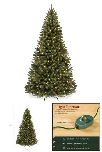 Pre-Lit Artificial Green Spruce Christmas Tree, w/Easy Assembly - Lot 251