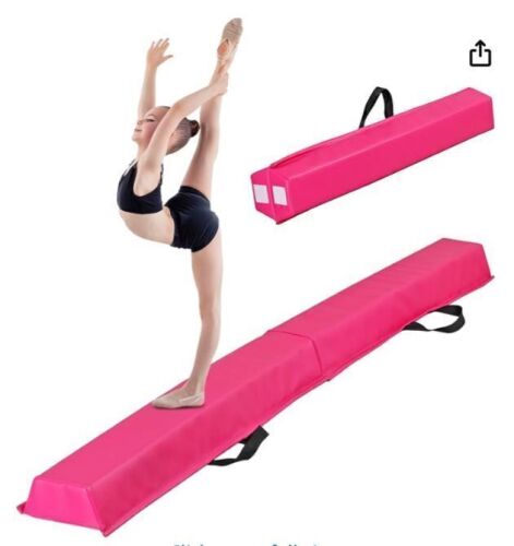 9FT Balance Beam Folding Gymnastics Beam Extra Firm Foam Anti-Slip Bottom Equipment for Floor Home Training, Kids, Adults - Lot 252