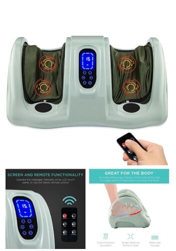 Therapeutic Foot Massager w/ High Intensity Rollers, Remote, 3 Modes - Lot 295