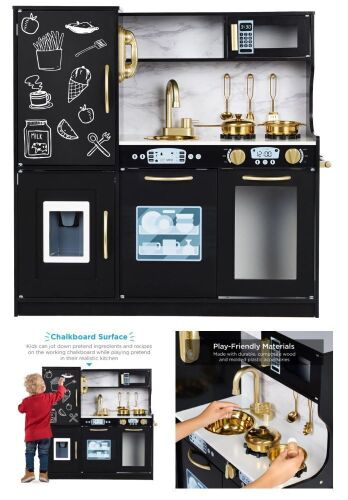 Pretend Play Kitchen Wooden Toy Set for Kids with 11 Accessories - Lot 303