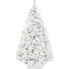 Pre-Lit White Snow Flocked Artificial Pine Christmas Tree w/ 2-in-1 Lights 7.5ft - Thumbnail 1
