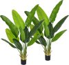 Artificial Bird of Paradise Plant, Fake Tree with Realistic Leaves and Durable pots, Adjustment-Free Branches Artificial Tree for Indoor Outdoor Home Decor (5FT 2Packs) - Thumbnail 1