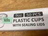 [9 oz. - 50 Count Clear Plastic Cups with Flat Lids - Thumbnail 3