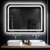 Antok LED Bathroom Mirror, LED Mirror with Lights for Bathroom, Lighted Vanity Mirrors for Wall, Anti-Fog, Dimmable, Tempered Glass, Memory Function, 3 Colors, Safe Use - Thumbnail 1