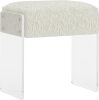 Vanity Stool Chair and Pouf Ottoman-Modern Multifunctional Vanity Stool and Foot Rest with Wool and Acrylic Leg for Makeup Room, Living Room, Bedroom - Thumbnail 1