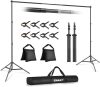 EMART Backdrop Stand 10x7ft(WxH) Photo Studio Adjustable Background Stand Support kit with 2 Crossbars, 8 Clamps, 2 Sandbags and Carry Bag for Parties, Events Decoration, Wedding, Photography - Thumbnail 1