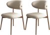 Set of 2 - Wooden Armless Dining Chairs Mid Century Modern Kitchen Chairs with Back and Wood Frame Upholstered Dining Chairs for Kitchen Living Waiting Room - Thumbnail 1