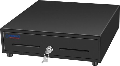 RIBAO 13'' Cash Registers Cash Drawer for Point of Sale(POS) System, 4 Bill 5 Coin with Adjustable Coin Slots, 24V, RJ11/RJ12 Interface 4 Key-Lock - Lot 3252