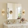 Medicine Cabinet with Mirror, Wall Mounted Bathroom Mirror Cabinet, Wooden Medicine Cabinet Mirror, Recessed or Surface - Thumbnail 1