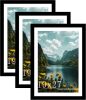 Picrit 19x27 Picture Frame 3 Pack, Black Poster Frame, Display Poster 16 x 24 with Mat or 19 x 27 without Mat for Horizontal or Vertical Wall Mounting - Thumbnail 1