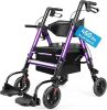 Rollator Walker for Seniors with Seat, Foldable 2 in 1 Rolling Walkers Wheelchair - Thumbnail 1