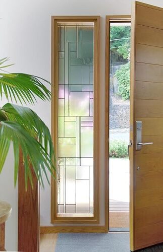 Artscape Skyline 36 x 72 Inch Window Film, Made in USA – Provides Privacy, Non-Adhesive, Textured Leaded Glass Pattern, UV Protection, Easy to Apply and Removable - Lot 3238