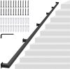 13FT Square Tube Handrail for Indoor Stairs,Matte Black Industrial Metal Stair Rail - Thumbnail 1