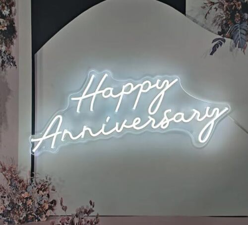 Happy Anniversary Neon Sign for Wall Decor,Happy Anniversary 21.7*9.7 inches Led Neon Sign,Neon Happy Anniversary sign perfect for Children's Birthday Decoration,Party,Room,Birthday Party,Anniversary,Bedroom,Garden,Christmas,Pub Bar Decoration - Lot 3346