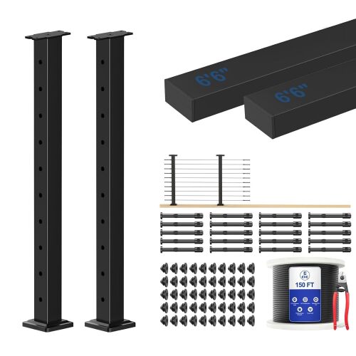 Complete Set 36" Cable Railing Post Kit, 2Pack - Lot 3314