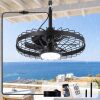 Depuley Gazebo Fans Outdoor Hanging: 20 Inch Black Plug In Caged Outdoor Fan with Light and APP Remote Control - Waterproof Ceiling Fan for Patio Porch Pergola Reversible DC Motor - Thumbnail 1