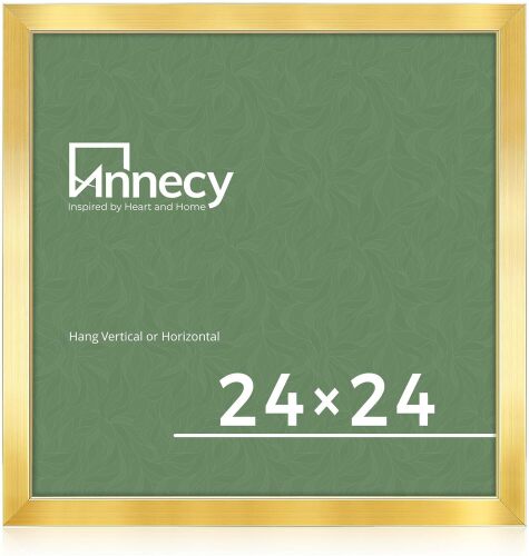 Annecy 24x24 Picture Frame Gold（1 Pack）, 24 x 24 Picture Frame for Wall Decoration, Classic Gold Minimalist Style Suitable for Decorating Houses, Offices, Hotels - Lot 3327