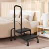 Step Stool with Handle, Heavy Duty 2 Step Stool for Elderly with Adjustable Handrail and Non-Skid Platform, Bed Steps for High Beds for Adults, Seniors, Handicap, Hold up to 400LBS - Thumbnail 1
