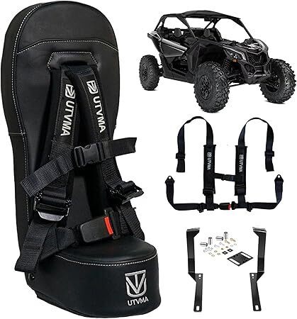 UTVMA Bump Seat Compatible With Can Am X3 - Easy Install | UTV Jump Seat | Bump Seat for Kids - Harness & All Mounting Hardware Included, Front or Rear Use | All Models of X3 | (2017-2025) - Lot 3299
