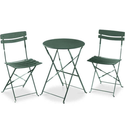 3-Piece Small Folding Patio Bistro Set w/ 2 Chairs - Lot 3421