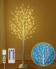 6FT Lighted Birch Tree, Birch Tree with 130 LED Lights, 8 Flash Modes and Timer, Light Up Twig Christmas Tree for Indoor Outdoor Home Party Garden Wedding Decorations (Warm White & Multicolor) - Thumbnail 1