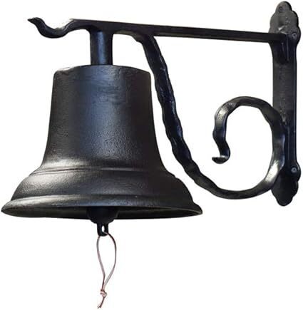 NACH Rustic Cast Iron Doorbell, Medium Door Bells for Homes, Classic Dinner Bell, Black Doorbell, 12.2 x 7.7 x 8.3 Inches, JS-90-096 - Lot 5