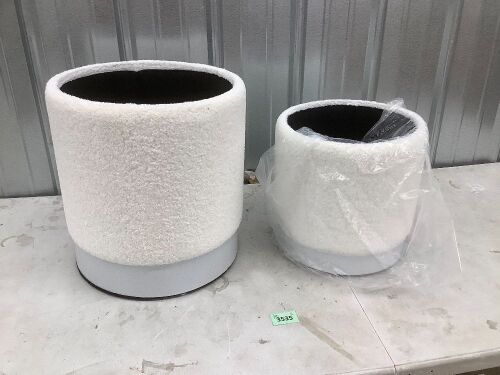 Round Ottoman with Storage Set of 2 - Lot 3535