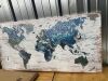 Teal Decor World Map Canvas Wall Art Pictures for Living Room Decoration Blue Wall Decor Office World Map Art Map of the world Picture Framed Artwork for Home Bedroom Decoration - Thumbnail 2