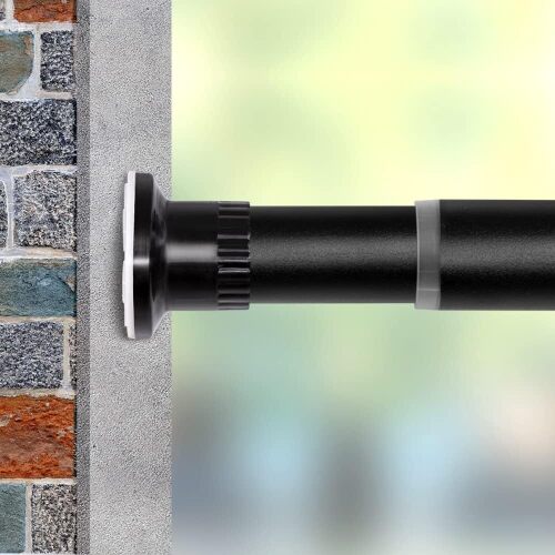 Vailge Room Divider Tension Rods, Premium Curtain Tension Rods,83-122 Inch,No Drilling, Adjustable Large Window Stall Tension Pole-Black - Lot 3432
