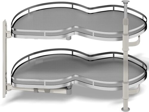 Blind Corner Cabinet Pull Out Organizer, Soft Close Swing Right Pull Out Cabinet Organizer 30inch, Corner Cabinet Lazy Susan for Blind Shelf, 2 Tiers Tray, Adjustable Height - Lot 3452