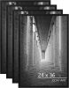 DOAI ART 24x36 Poster Frame Black 4 Pack, Poster Frames 24 x 36 inches or 24x36 Picture Frames with HD Plexiglass for Horizontal or Vertical Wall Mounting, Scratch-proof Safe and Artistic Large Photo Frame - Thumbnail 1