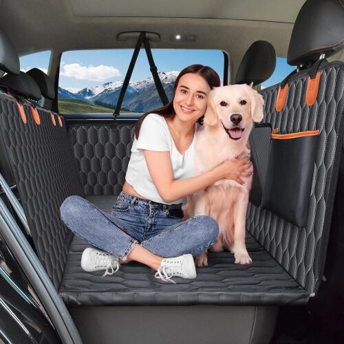 Dog Back Seat Extender Support 400lbs Waterproof Hard Bottom Removable 600D Heavy Duty Anti-Scratch Non Slip Soft Dog Hammock for Car SUV - Lot 3418