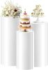 3pcs Cylinder Pedestal Stand for Parties, White Cylinder Stand for Party, Pedestal Cake Stands for Wedding Decoration, Dessert Table - Thumbnail 1
