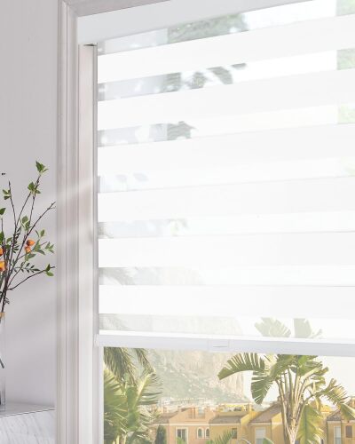 Persilux Blackout Zebra Blinds for Windows (22" W x 72" H, White) Cordless Zebra Shades for Indoor Windows, Sheer Shades Thermal Insulated Blinds with Upgraded Cassette, Roller Window Shades for Home - Lot 3571