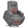 LACOO Gray Leather Power Lift Standard (No Motion) Recliner with Power Lift - Thumbnail 1