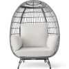 Wicker Egg Chair Oversized Indoor Outdoor Patio Lounger - Thumbnail 1